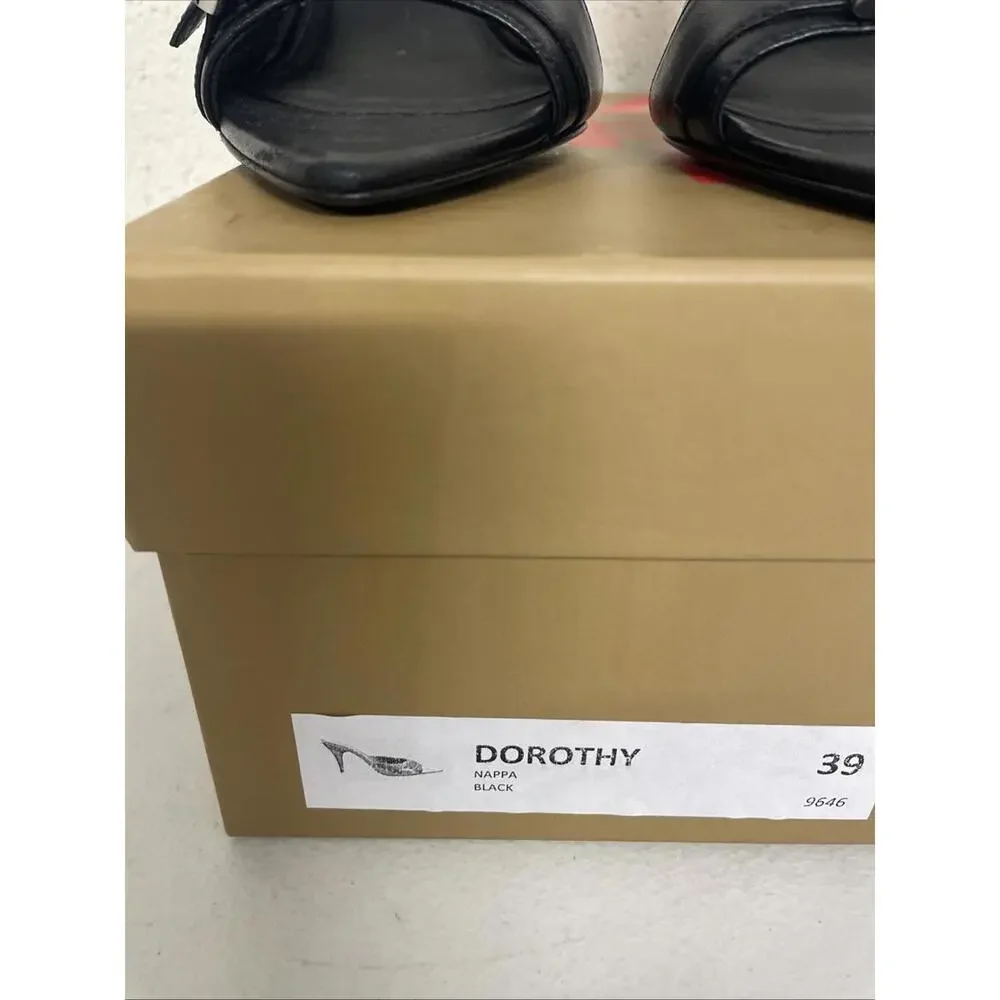 Gia Borghini Dorothy Heels black pointed toe sandal size 39 NIB $470 msrp - Picture 7 of 11